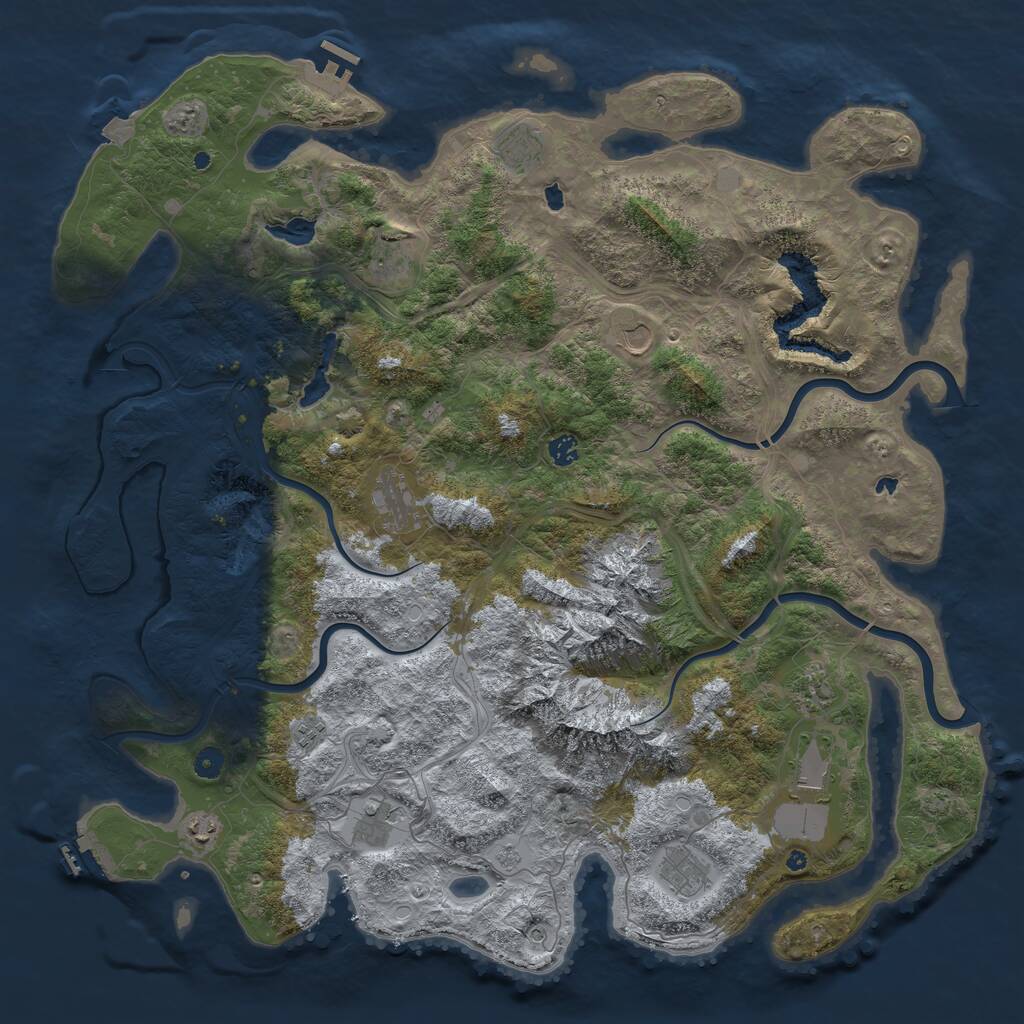 Rust Map: Procedural Map, Size: 5000, Seed: 115353176, 17 Monuments