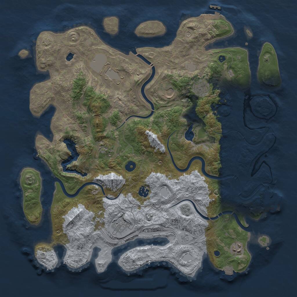 Rust Map: Procedural Map, Size: 4250, Seed: 840414212, 14 Monuments