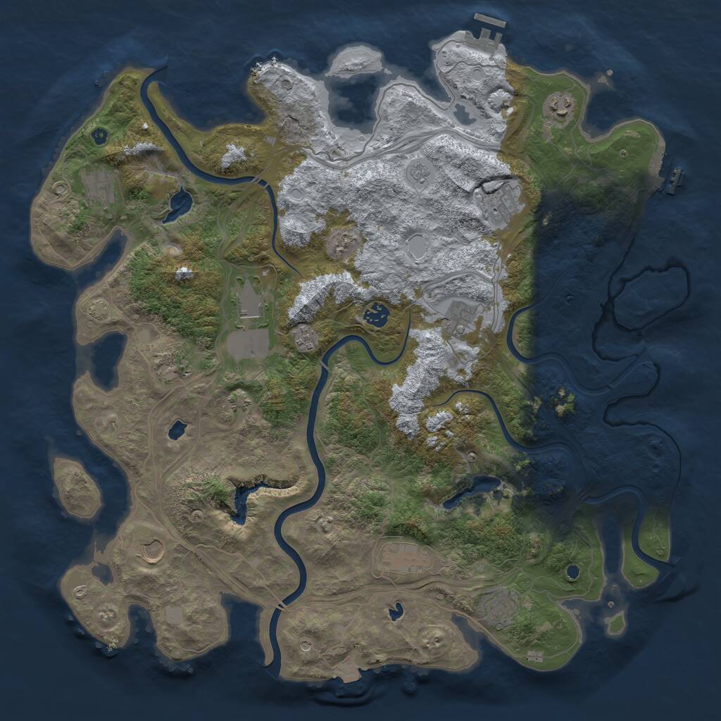 Rust Map: Procedural Map, Size: 4500, Seed: 253881679, 17 Monuments
