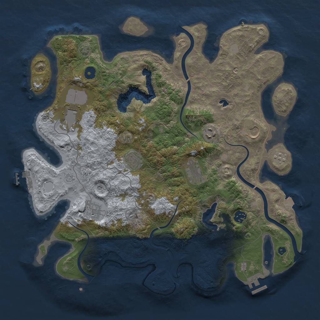 Rust Map: Procedural Map, Size: 4000, Seed: 1557494491, 14 Monuments