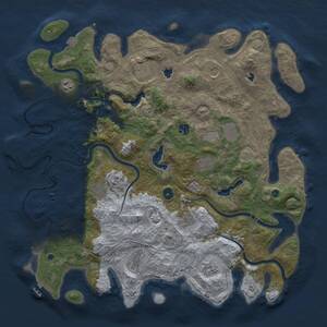Thumbnail Rust Map: Procedural Map, Size: 4500, Seed: 2130104885, 17 Monuments