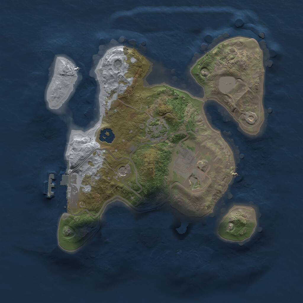 Rust Map: Procedural Map, Size: 2000, Seed: 1741843194, 5 Monuments