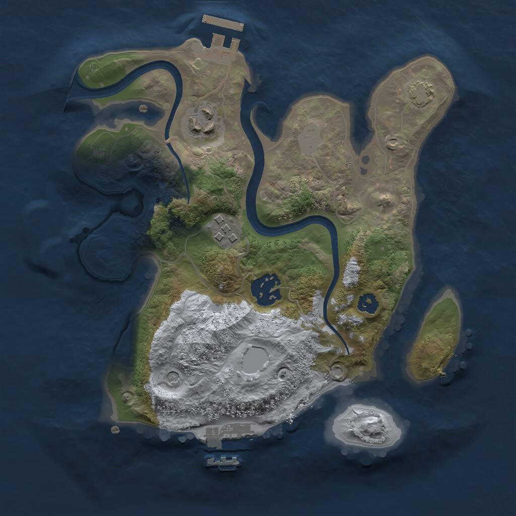 Rust Map: Procedural Map, Size: 2500, Seed: 765435, 8 Monuments