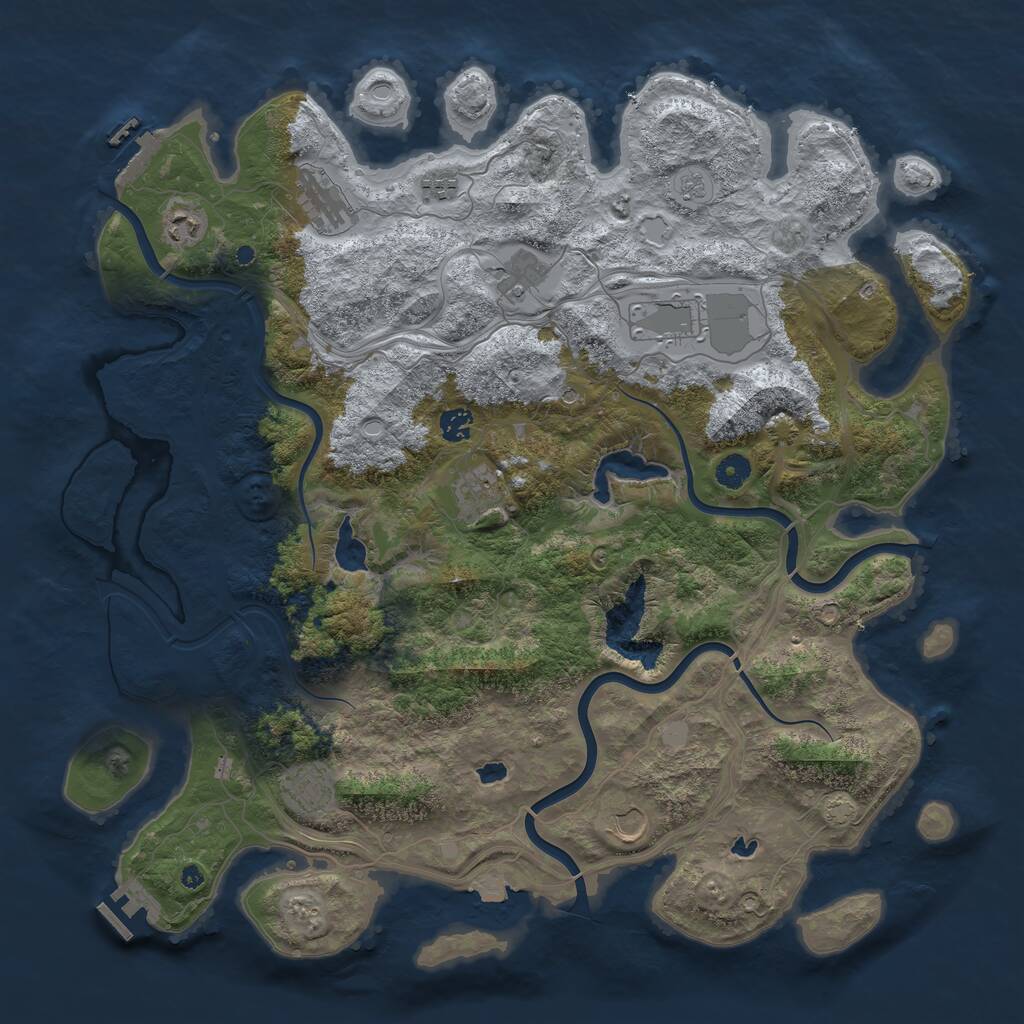 Rust Map: Procedural Map, Size: 4500, Seed: 952114885, 15 Monuments