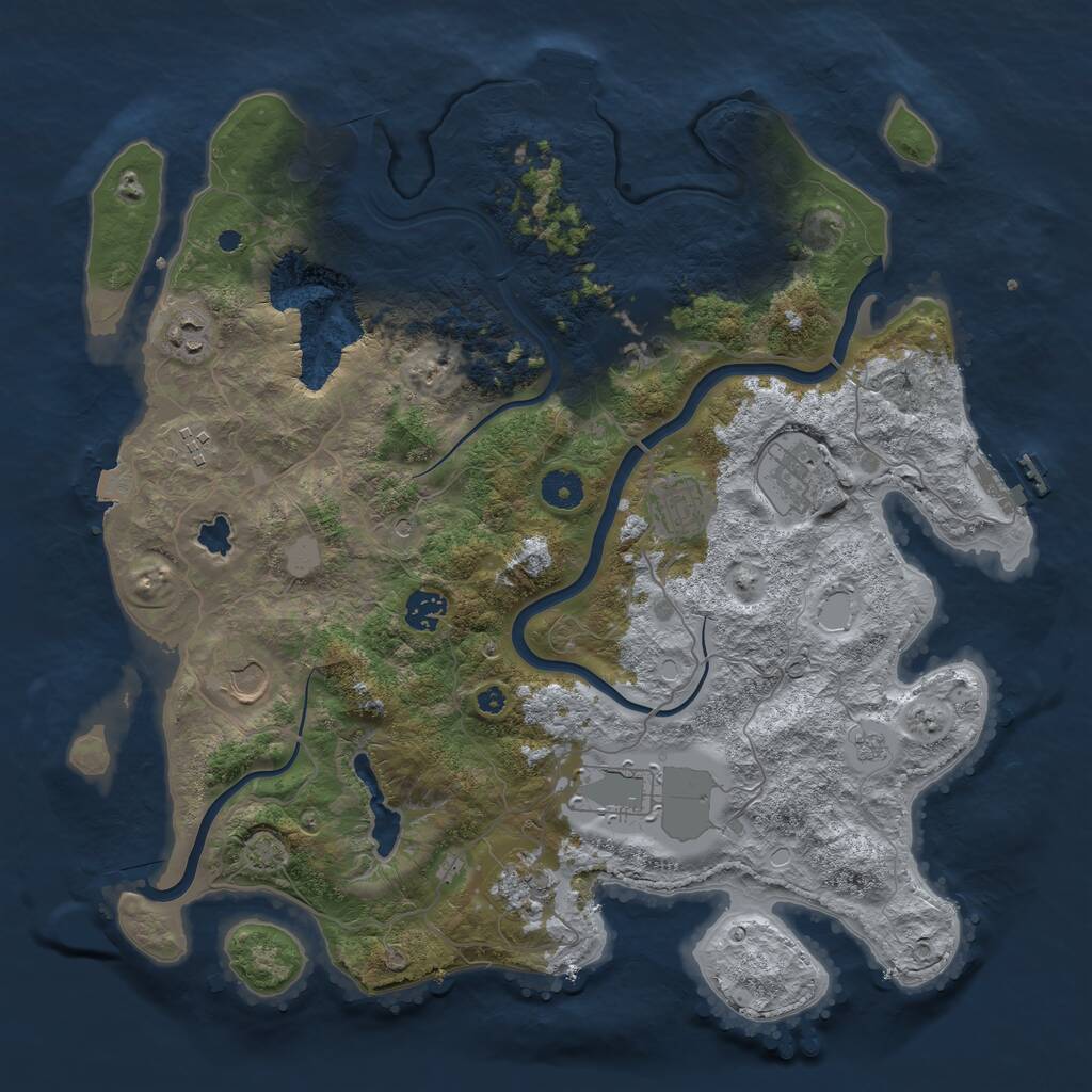 Rust Map: Procedural Map, Size: 4000, Seed: 1838565031, 15 Monuments