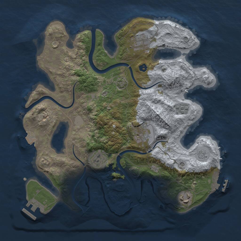Rust Map: Procedural Map, Size: 3000, Seed: 1331181802, 11 Monuments