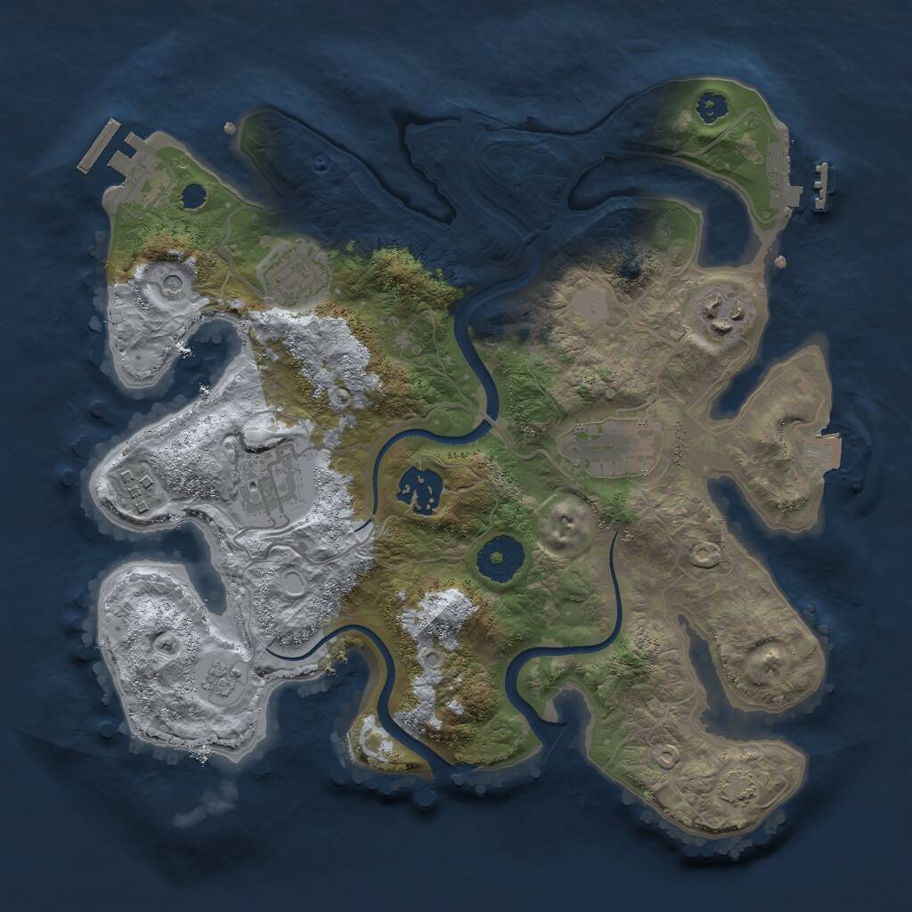 Rust Map: Procedural Map, Size: 3000, Seed: 88915003, 12 Monuments
