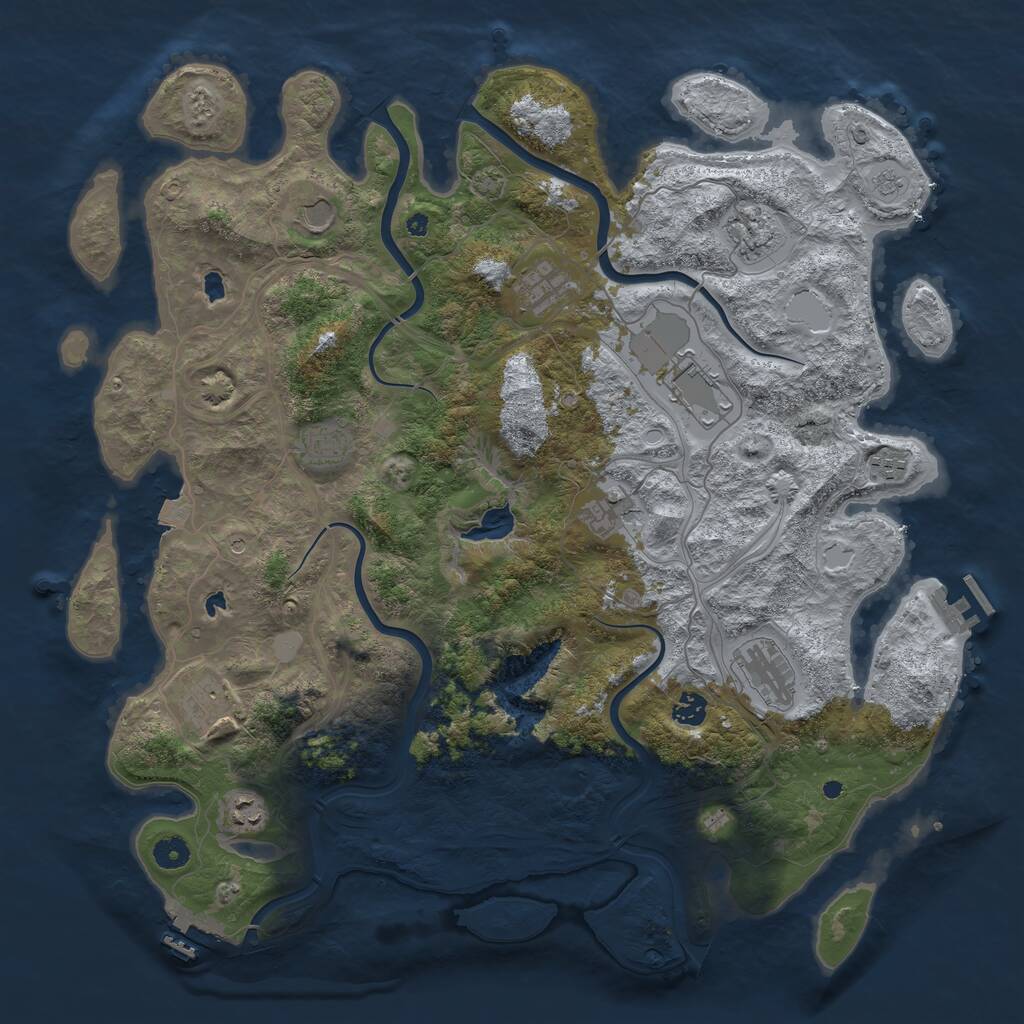 Rust Map: Procedural Map, Size: 4500, Seed: 2005052097, 17 Monuments