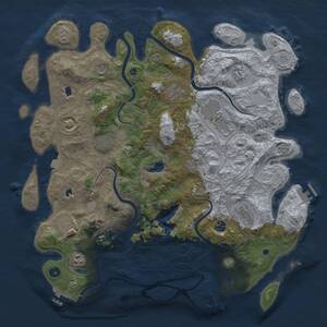 Thumbnail Rust Map: Procedural Map, Size: 4500, Seed: 2005052097, 17 Monuments
