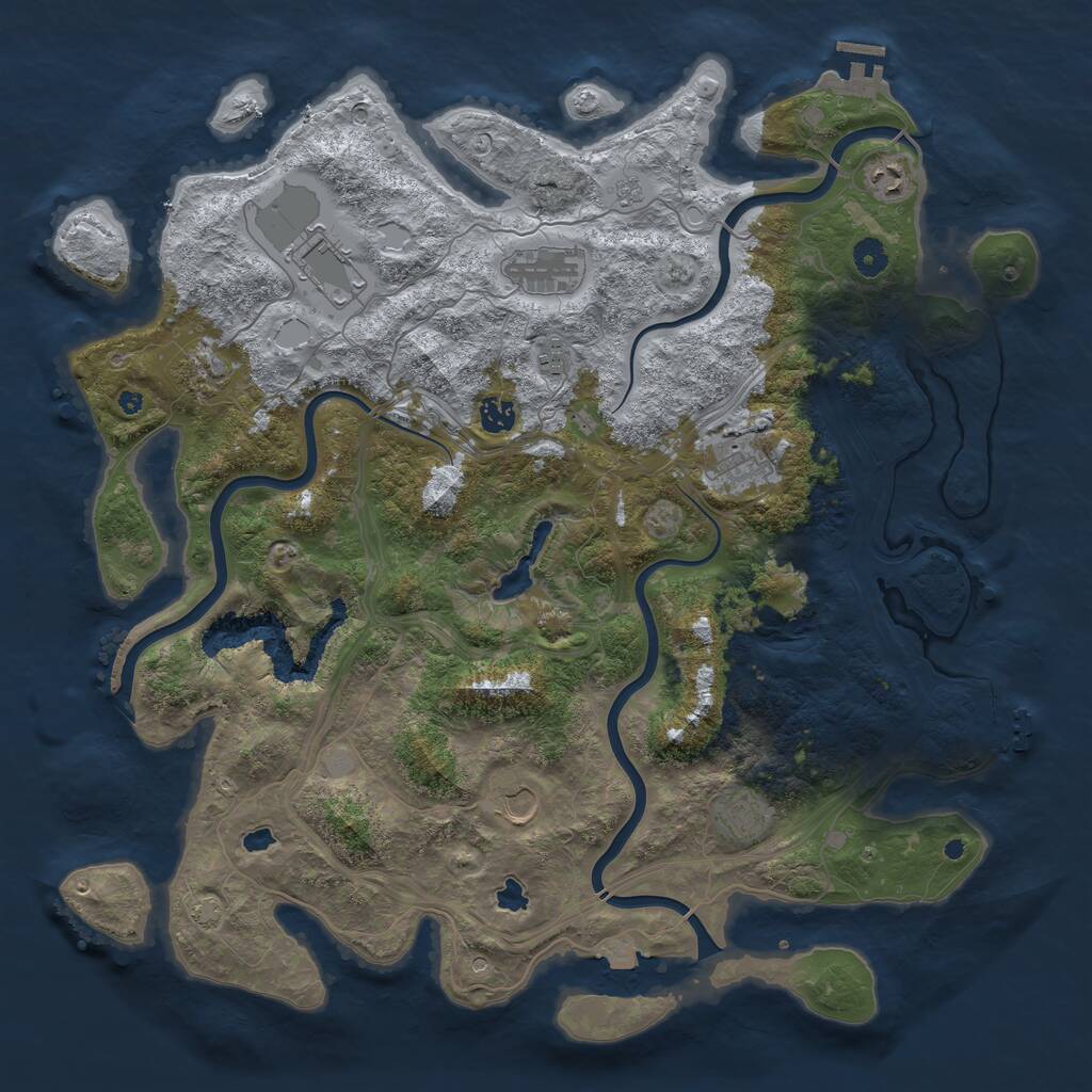Rust Map: Procedural Map, Size: 4500, Seed: 1618512444, 15 Monuments