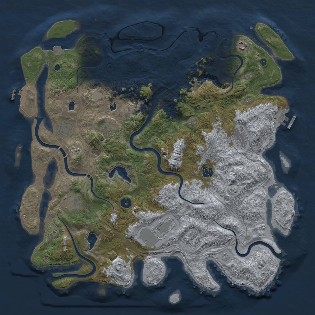 Rust Map: Procedural Map, Size: 4500, Seed: 2030565950, 15 Monuments