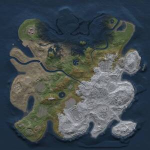 Thumbnail Rust Map: Procedural Map, Size: 3500, Seed: 1244233568, 14 Monuments