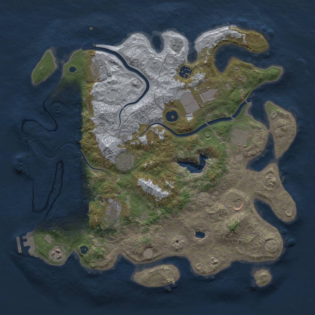 Rust Map: Procedural Map, Size: 4000, Seed: 1060344383, 15 Monuments