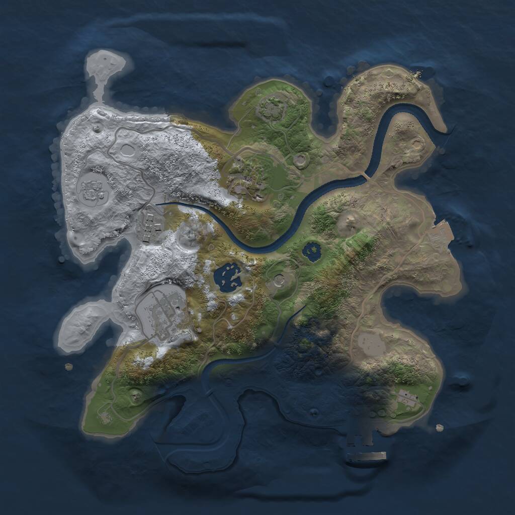 Rust Map: Procedural Map, Size: 2700, Seed: 1779019293, 9 Monuments