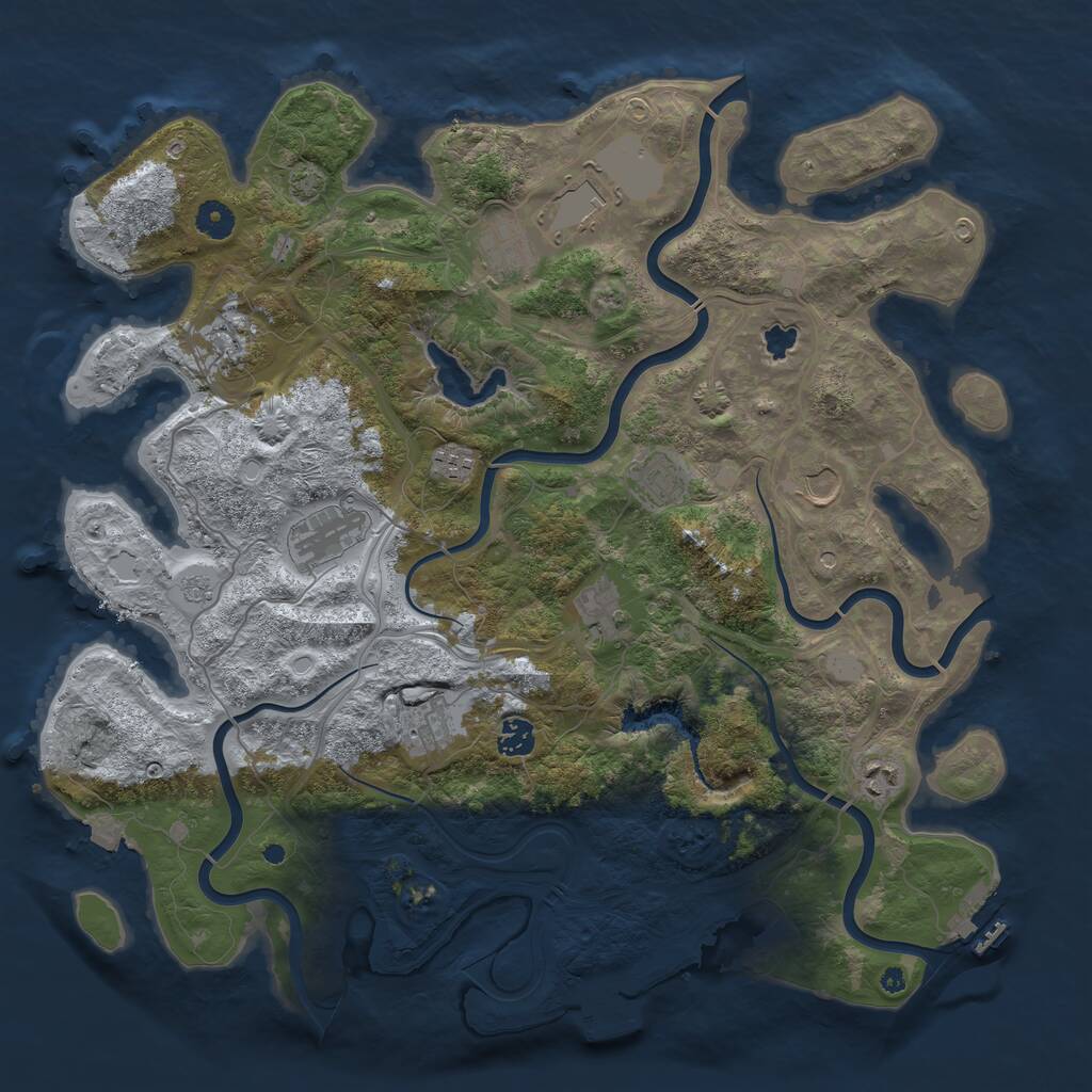 Rust Map: Procedural Map, Size: 4290, Seed: 199676359, 17 Monuments