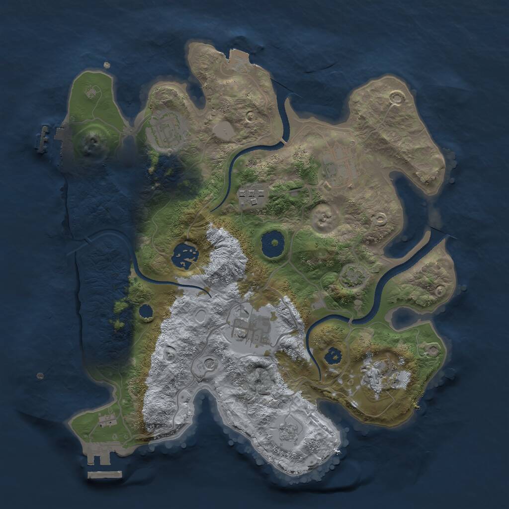 Rust Map: Procedural Map, Size: 3000, Seed: 1669559573, 12 Monuments