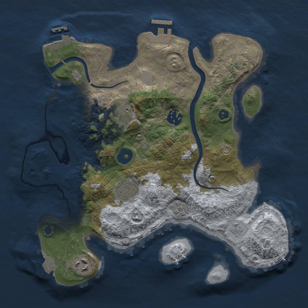 Rust Map: Procedural Map, Size: 3000, Seed: 22650, 10 Monuments