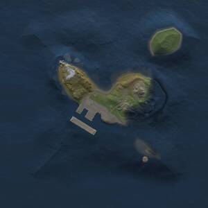 Thumbnail Rust Map: Procedural Map, Size: 1500, Seed: 2046164628, 2 Monuments