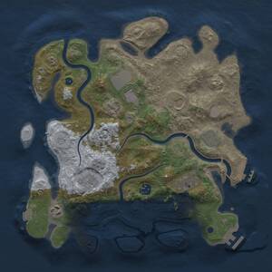 Thumbnail Rust Map: Procedural Map, Size: 3500, Seed: 322794442, 14 Monuments