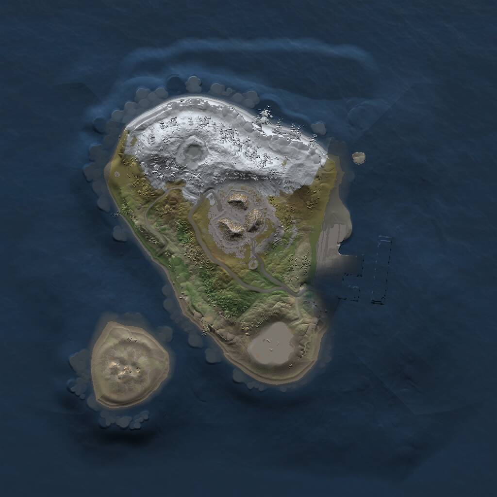 Rust Map: Procedural Map, Size: 1500, Seed: 555550, 3 Monuments