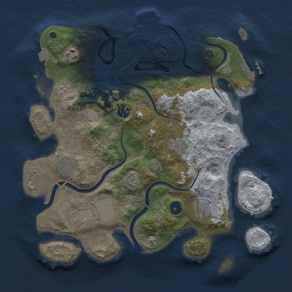 Rust Map: Procedural Map, Size: 3500, Seed: 11854656, 13 Monuments