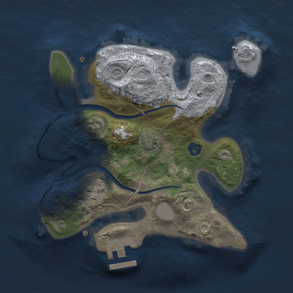 Rust Map: Procedural Map, Size: 2150, Seed: 15051177, 5 Monuments
