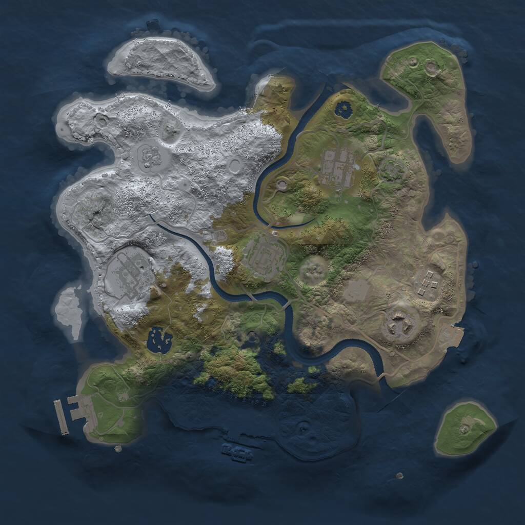 Rust Map: Procedural Map, Size: 3000, Seed: 3567344, 12 Monuments
