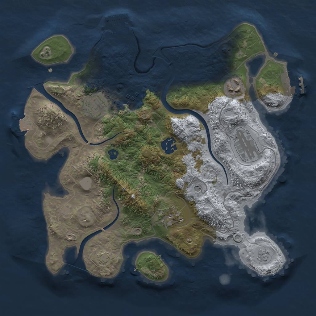 Rust Map: Procedural Map, Size: 3000, Seed: 20240516, 12 Monuments