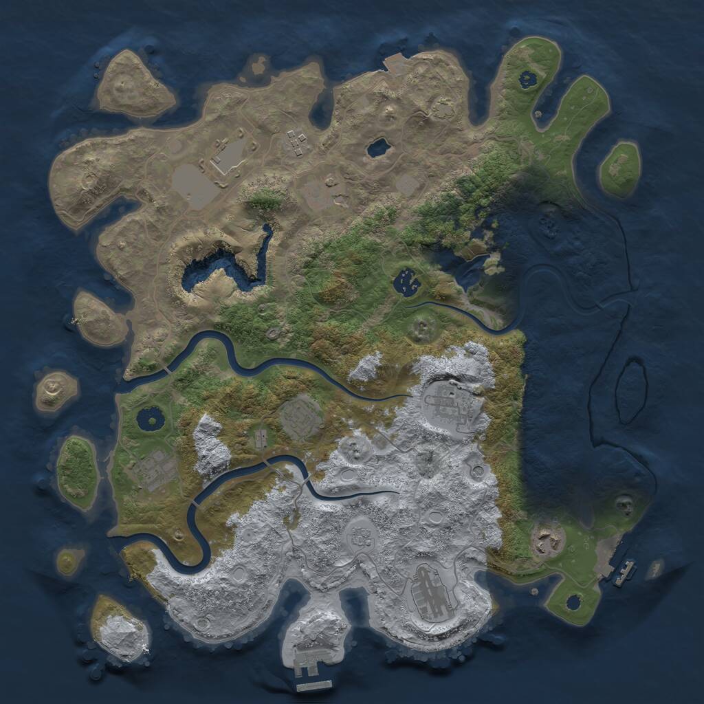 Rust Map: Procedural Map, Size: 4000, Seed: 22000, 15 Monuments