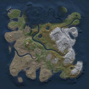 Thumbnail Rust Map: Procedural Map, Size: 3500, Seed: 7712345, 14 Monuments