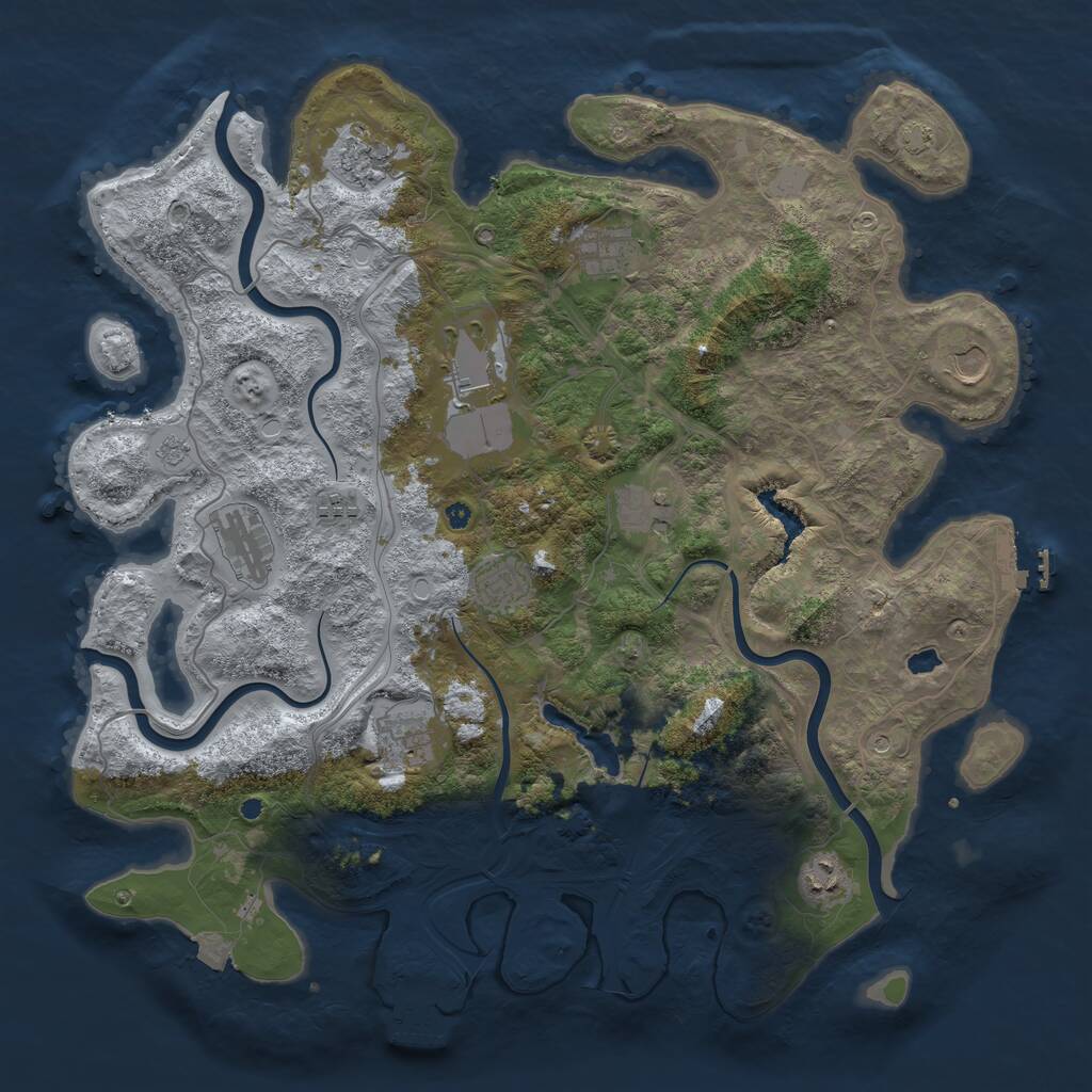 Rust Map: Procedural Map, Size: 4250, Seed: 661130389, 16 Monuments