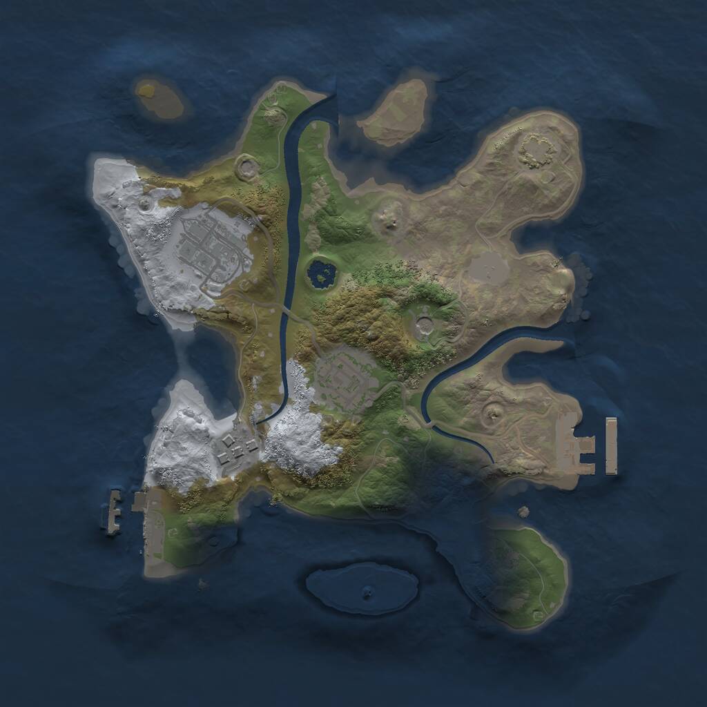 Rust Map: Procedural Map, Size: 2500, Seed: 935555356, 8 Monuments