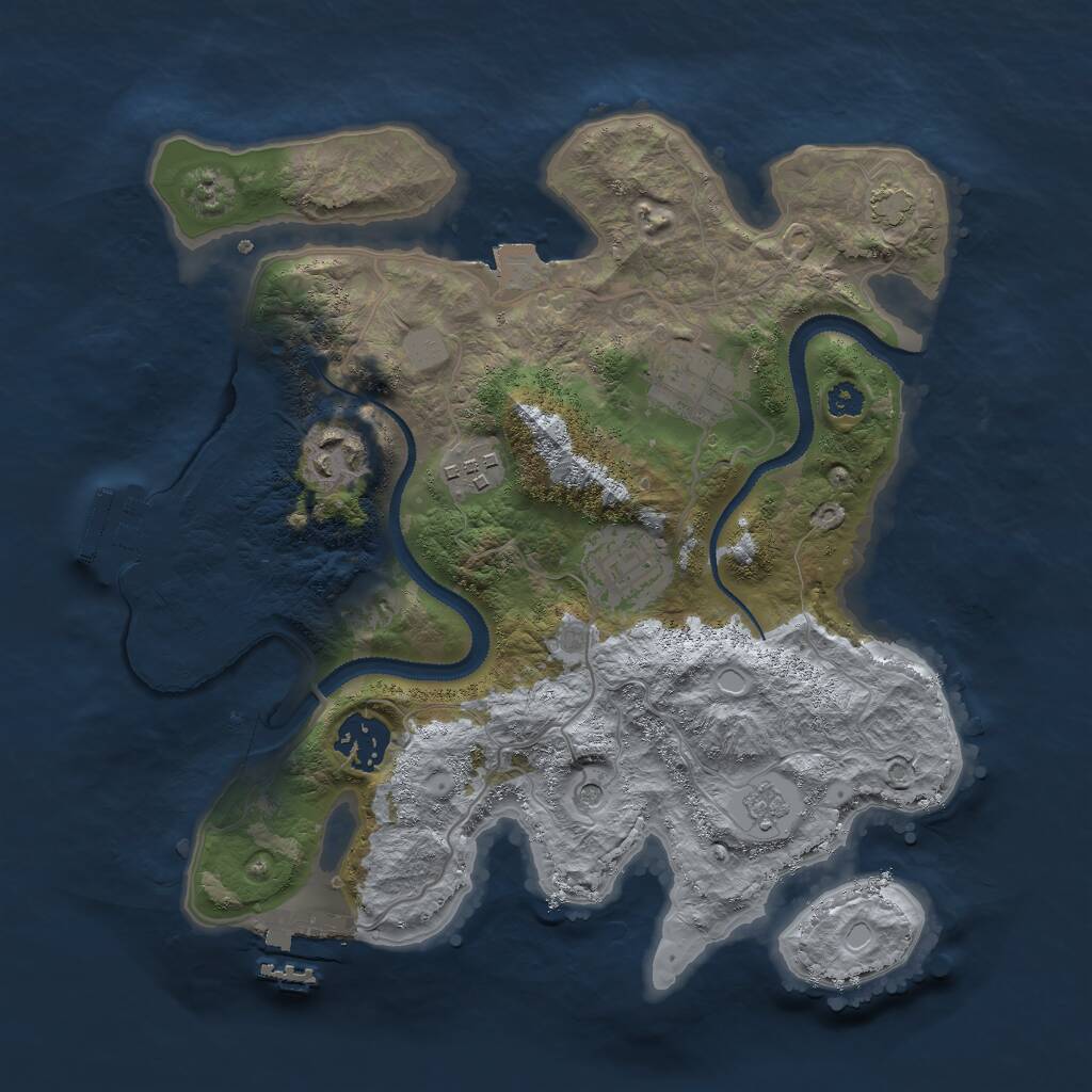 Rust Map: Procedural Map, Size: 3000, Seed: 62345, 11 Monuments