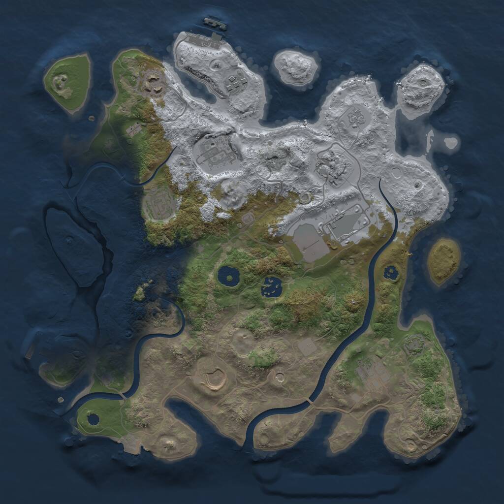 Rust Map: Procedural Map, Size: 3500, Seed: 70962973, 15 Monuments