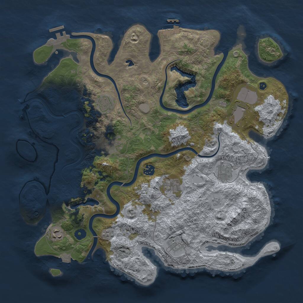 Rust Map: Procedural Map, Size: 4050, Seed: 286728757, 15 Monuments