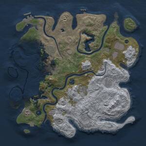 Thumbnail Rust Map: Procedural Map, Size: 4050, Seed: 286728757, 15 Monuments