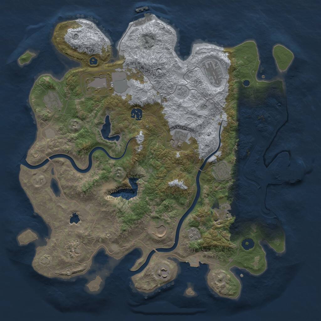 Rust Map: Procedural Map, Size: 4000, Seed: 1117071301, 17 Monuments