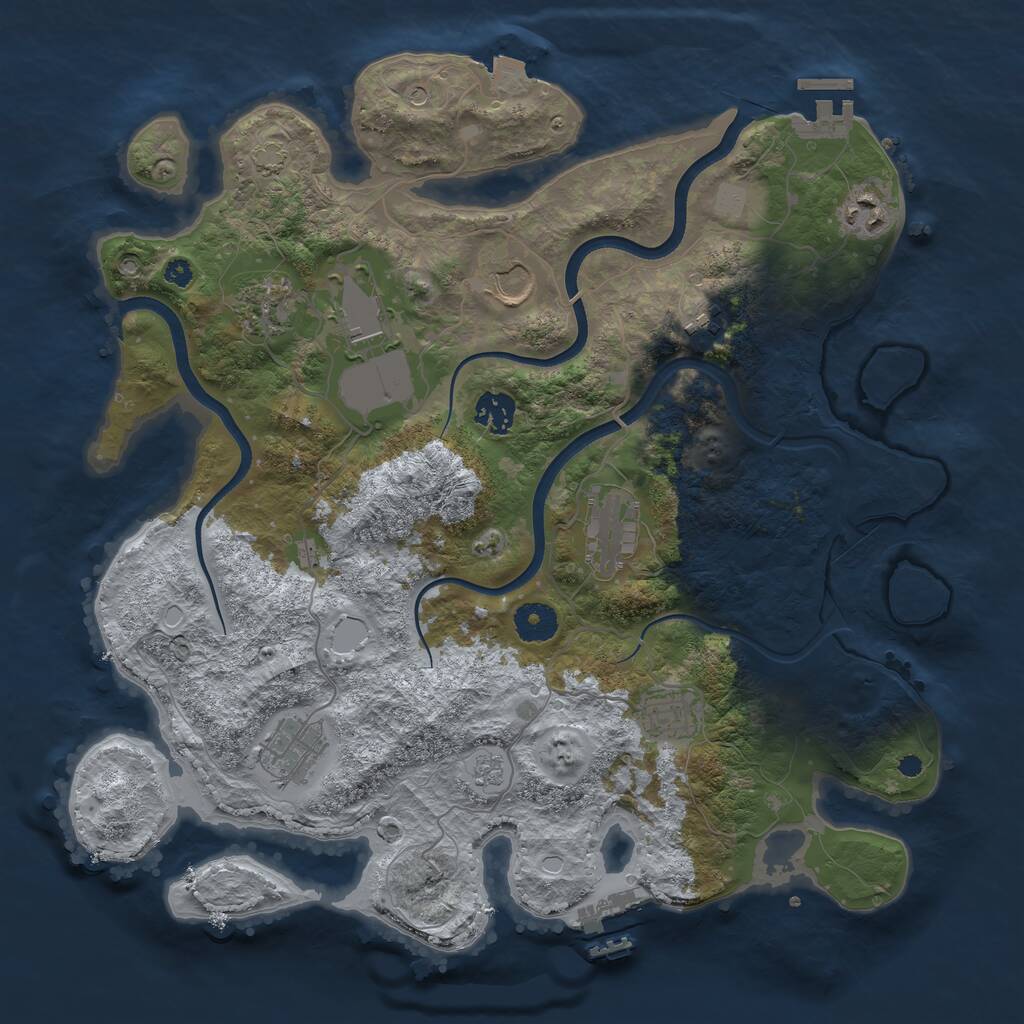Rust Map: Procedural Map, Size: 3700, Seed: 182742631, 15 Monuments