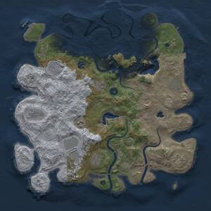 Thumbnail Rust Map: Procedural Map, Size: 4000, Seed: 1309201051, 17 Monuments