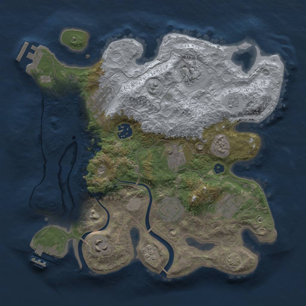 Rust Map: Procedural Map, Size: 3000, Seed: 766799311, 14 Monuments
