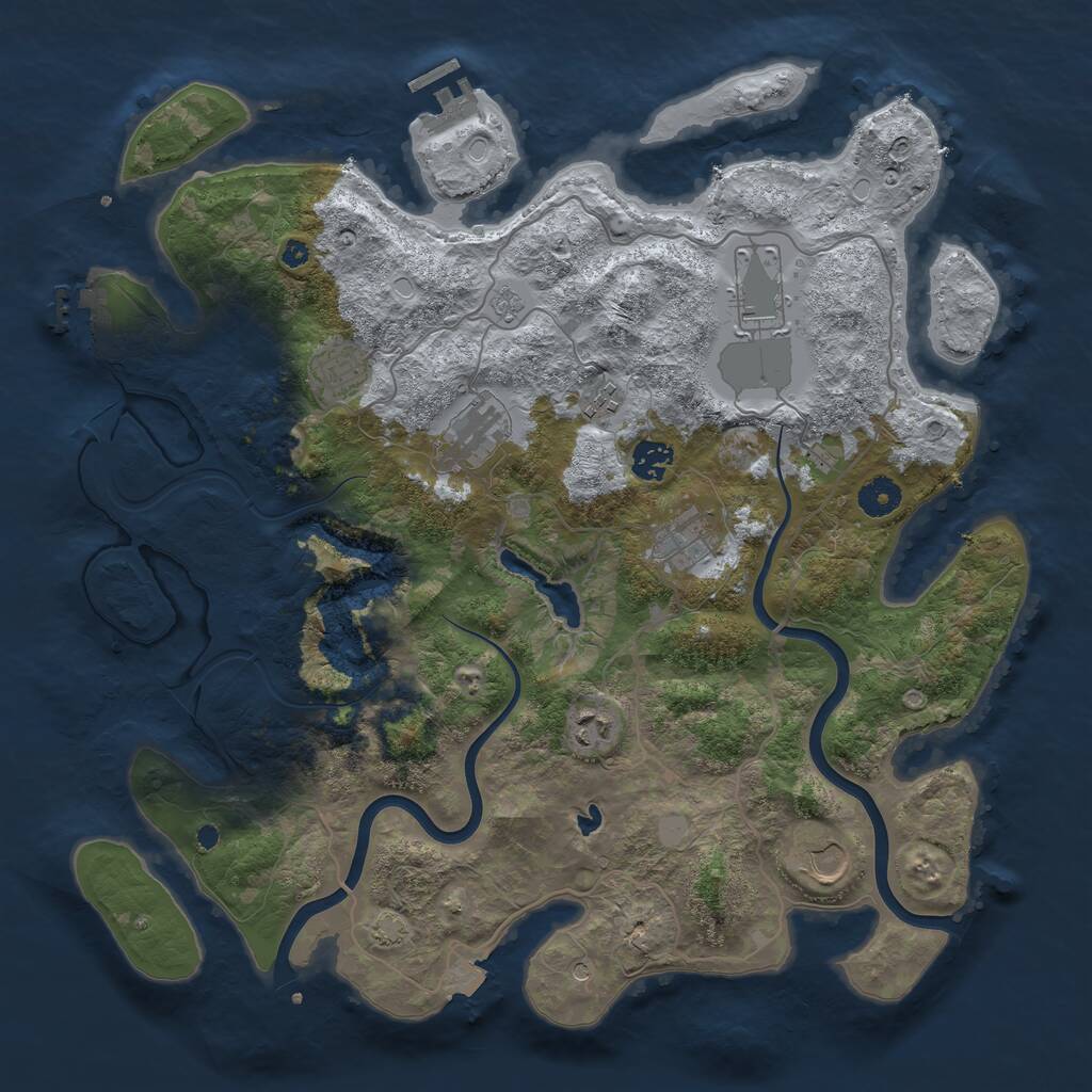 Rust Map: Procedural Map, Size: 4000, Seed: 1495283216, 14 Monuments