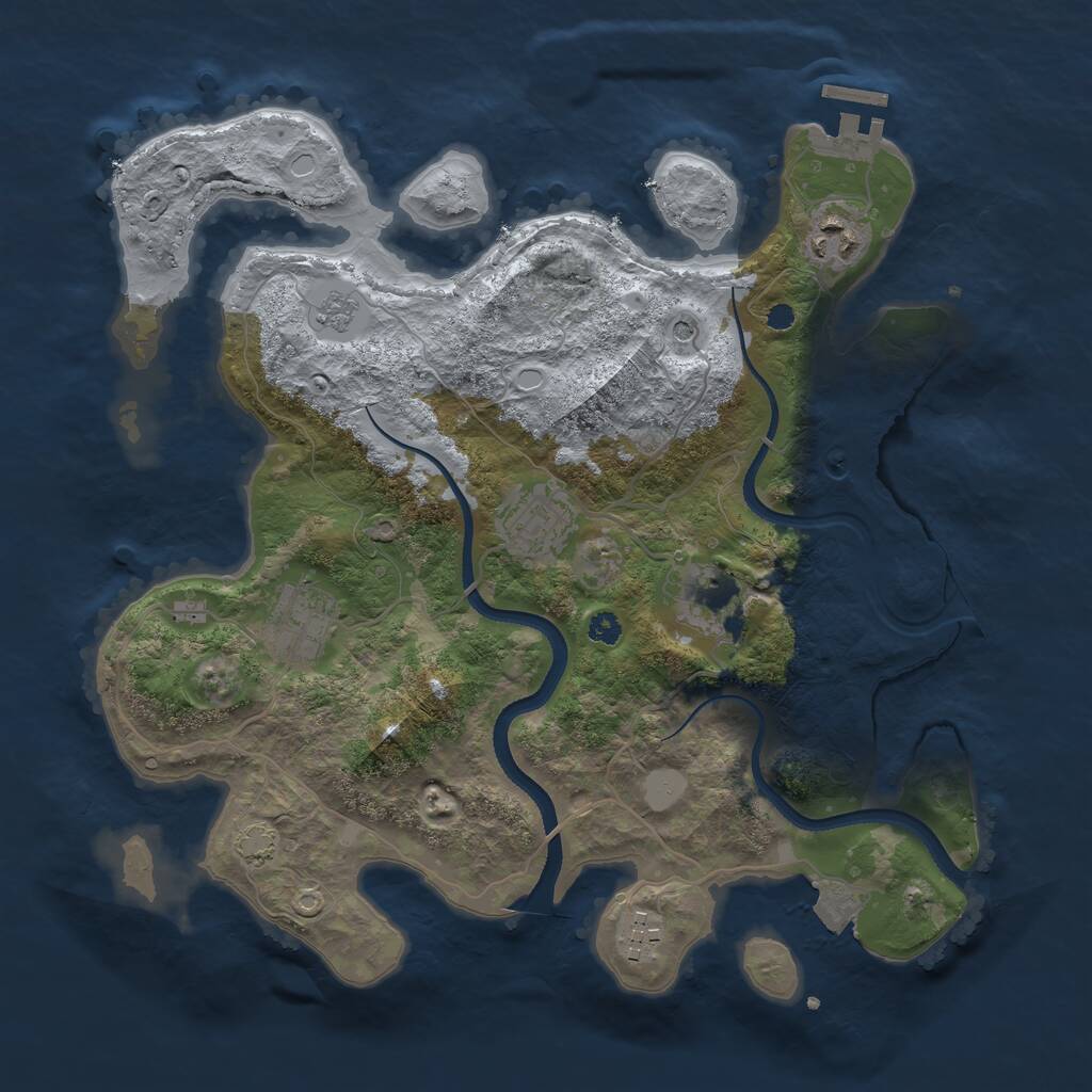 Rust Map: Procedural Map, Size: 3333, Seed: 1234, 10 Monuments