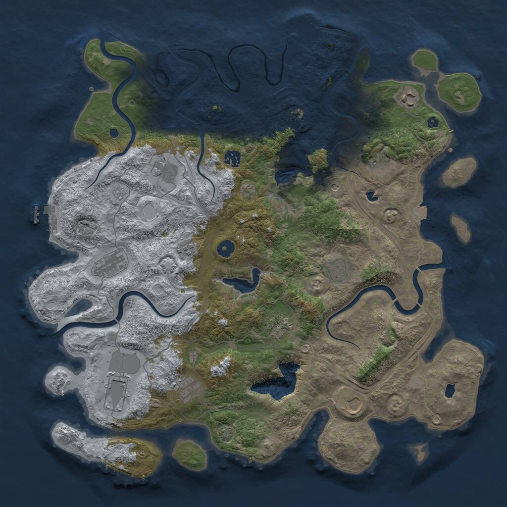 Rust Map: Procedural Map, Size: 4500, Seed: 856703, 17 Monuments