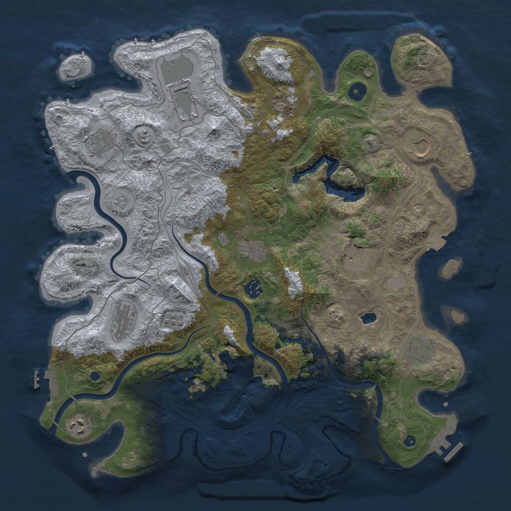Rust Map: Procedural Map, Size: 4250, Seed: 50971524, 17 Monuments