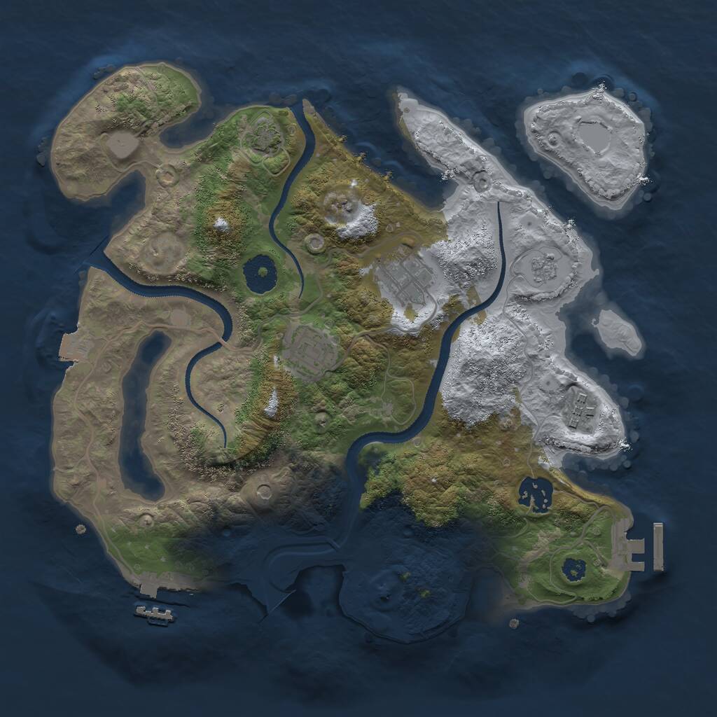 Rust Map: Procedural Map, Size: 3000, Seed: 878470995, 10 Monuments