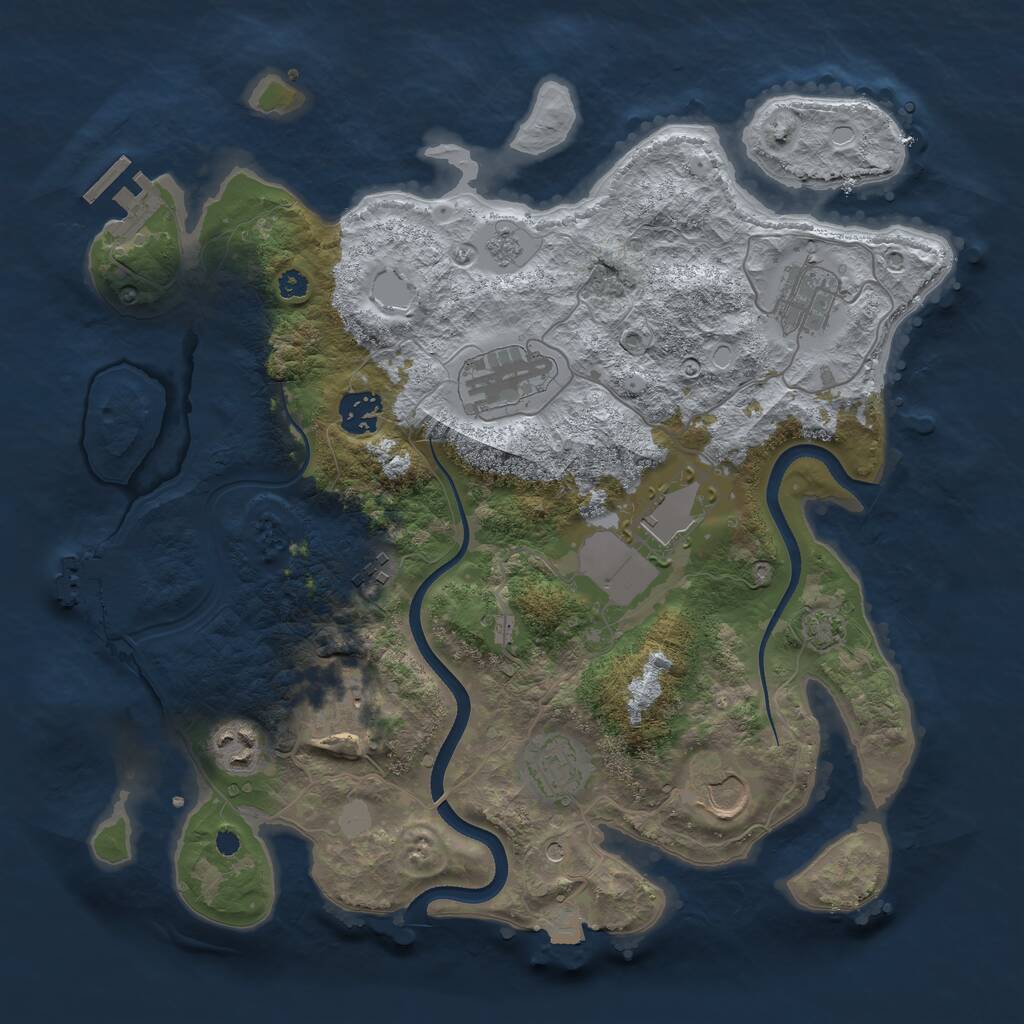 Rust Map: Procedural Map, Size: 3500, Seed: 78529, 15 Monuments