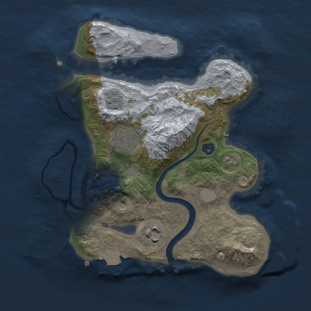 Rust Map: Procedural Map, Size: 2500, Seed: 987652341, 6 Monuments
