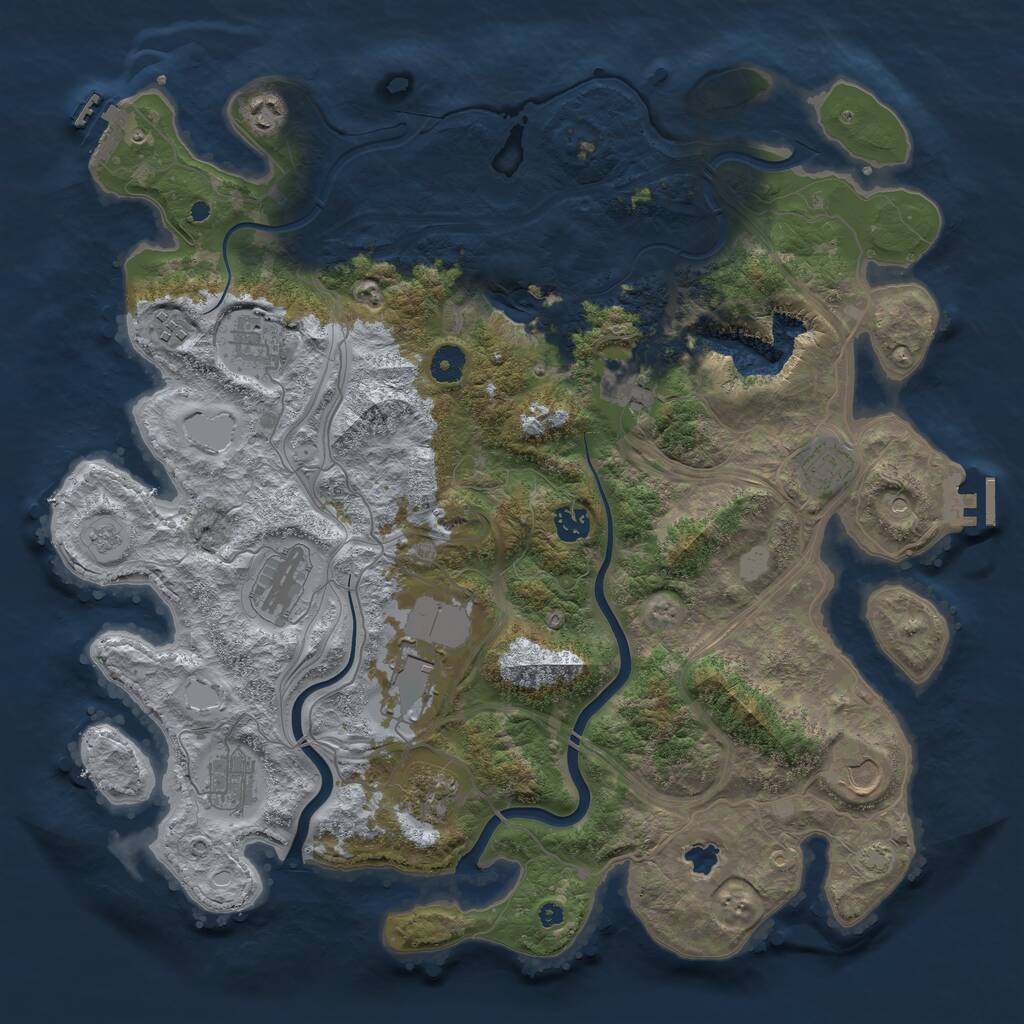 Rust Map: Procedural Map, Size: 4250, Seed: 48164, 17 Monuments
