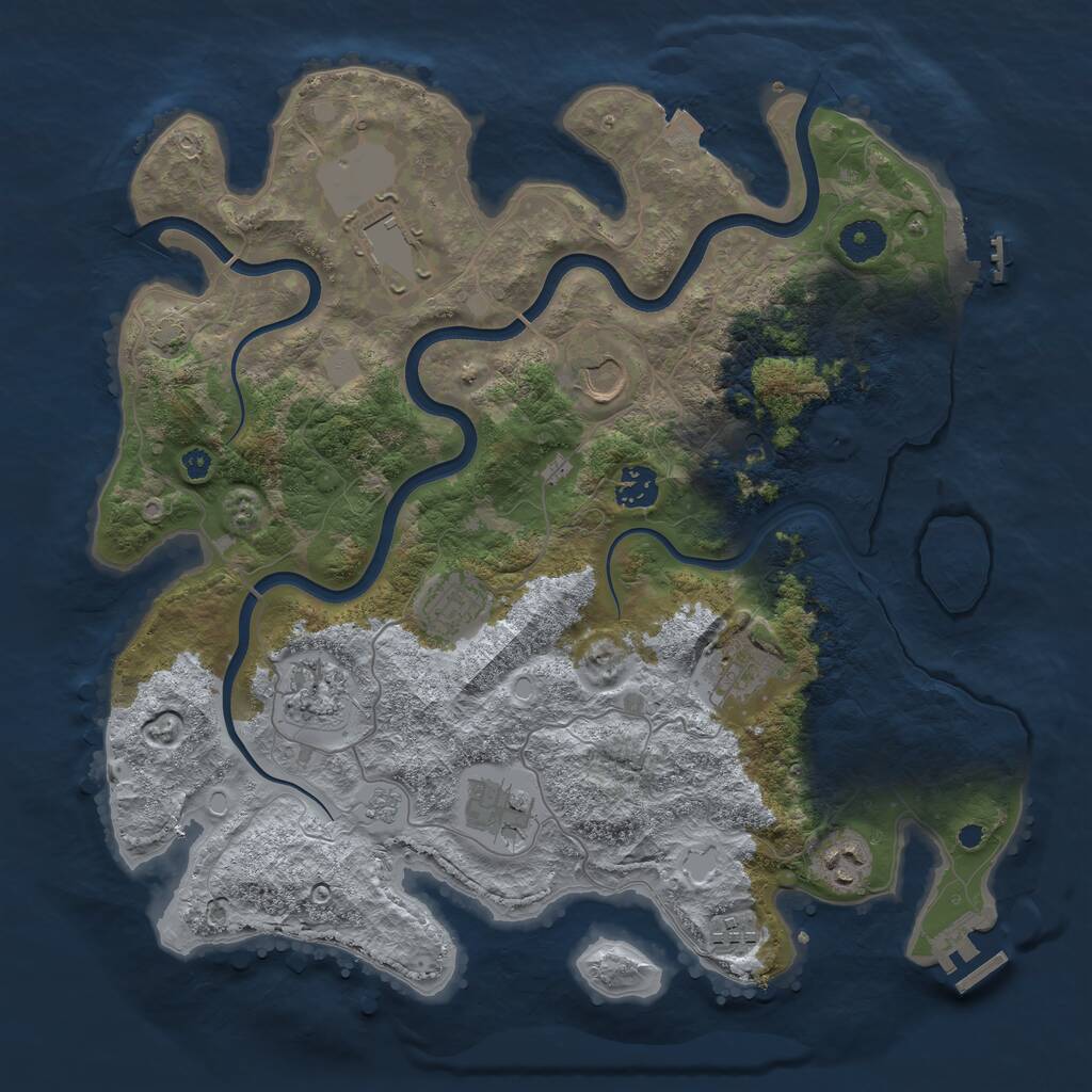 Rust Map: Procedural Map, Size: 3750, Seed: 757877780, 15 Monuments