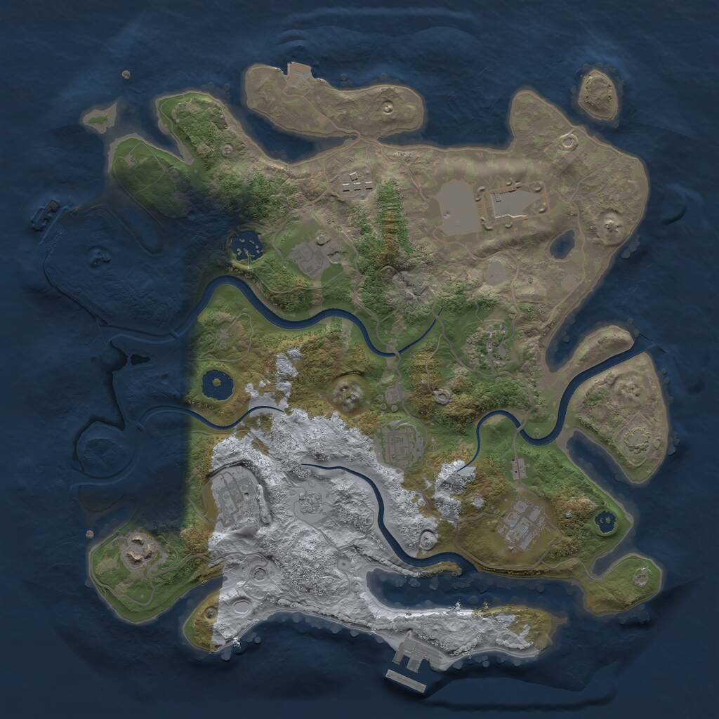 Rust Map: Procedural Map, Size: 3500, Seed: 194177412, 15 Monuments